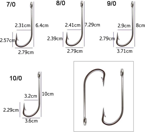 Imperatoris - Vishaken - Vis Haakjes - Vishaken Set - Vishaakjes Assortiment - Hengelsport - Alle Vissoorten - Maat 2/0 - 50 Stuks - Zilver — afbeelding 4