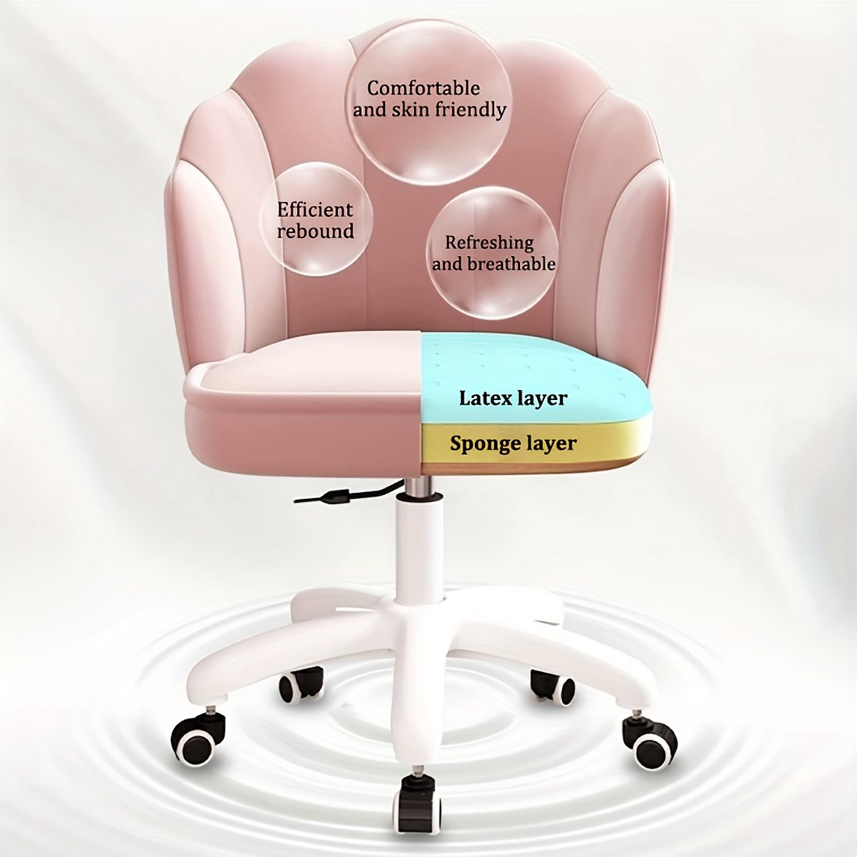 Ergonomische bureaustoel-Bureaustoelen voor volwassenen-Bureau Stoel met Fluweelblad thumbnail 2