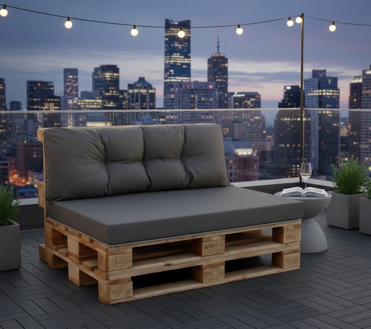 Comfortabele Palletkussen Set voor Tuin & Balkon – Zitkussen + Rugkussen 120x60/120x40 – Ergonomisch, Waterbestendig & Wasbaar – House&Garden