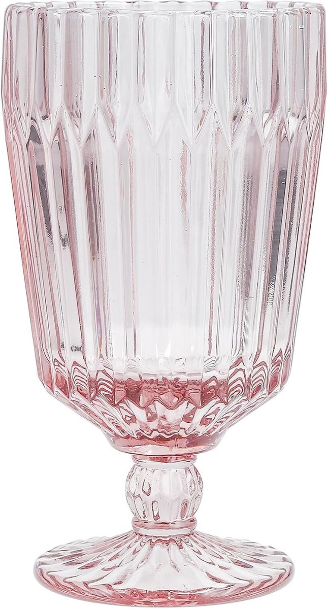 Set van 6 Gevormde Drinkglazen 414 ml Roze