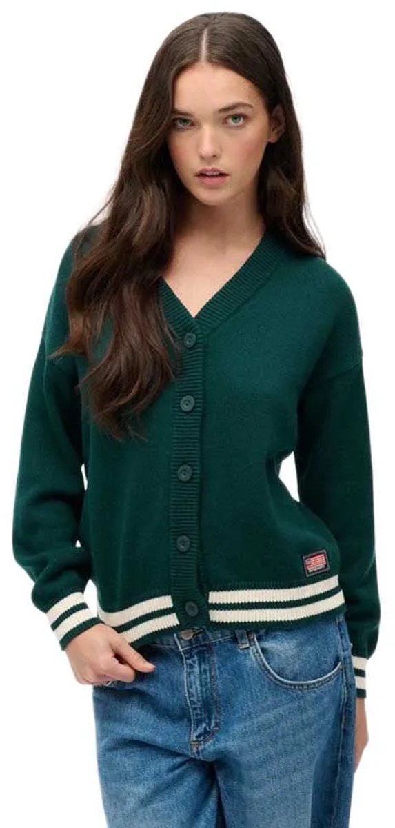 Superdry Wijdvallend gebreid vest Dames Cardigans Groen