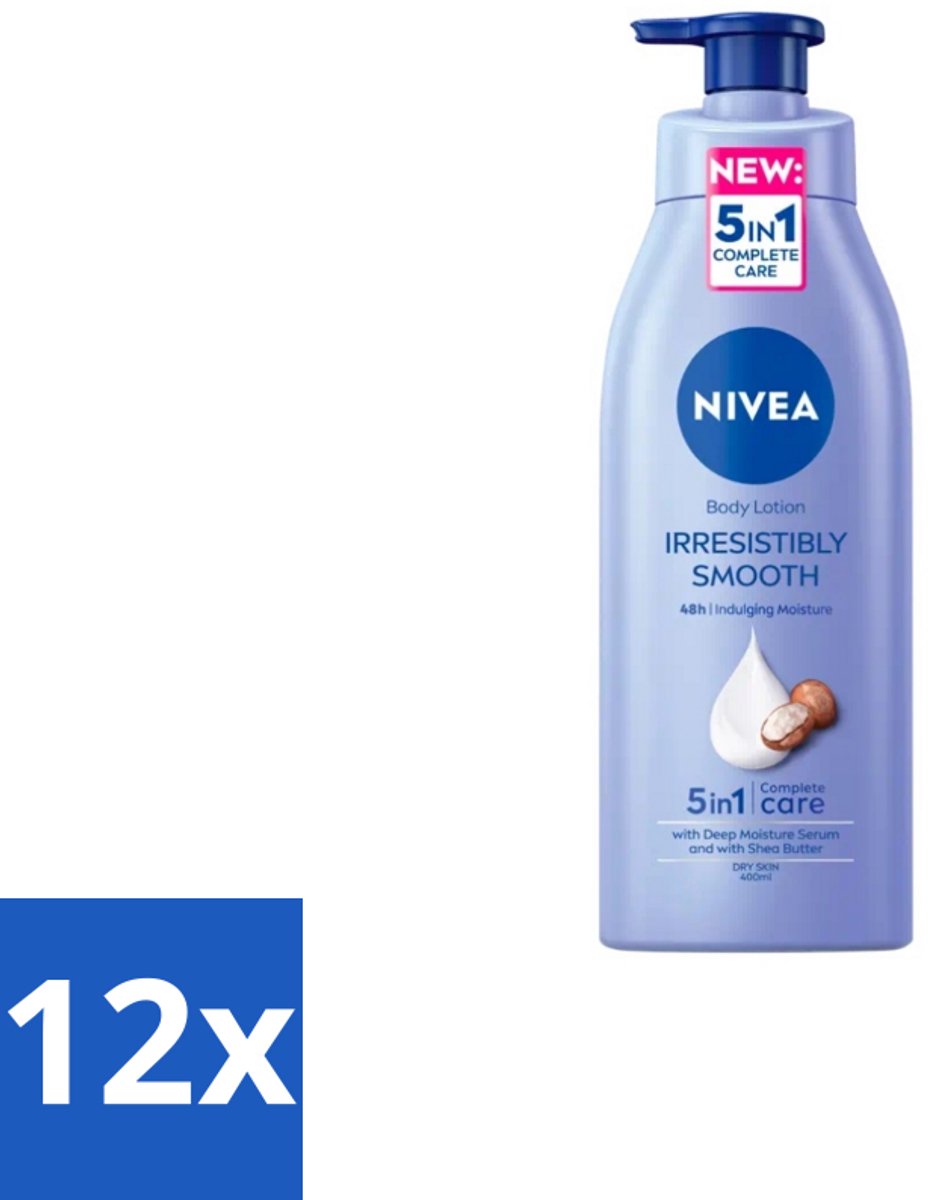 Nivea – Bodymilk – Silky Shea Butter 5-in-1 – 500 ml - Voordeelverpakking - 12 stuks