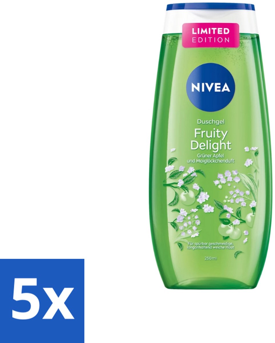Nivea – Douchegel – Fruity Delight – 250 ml - Bulkverpakking - 5 stuks