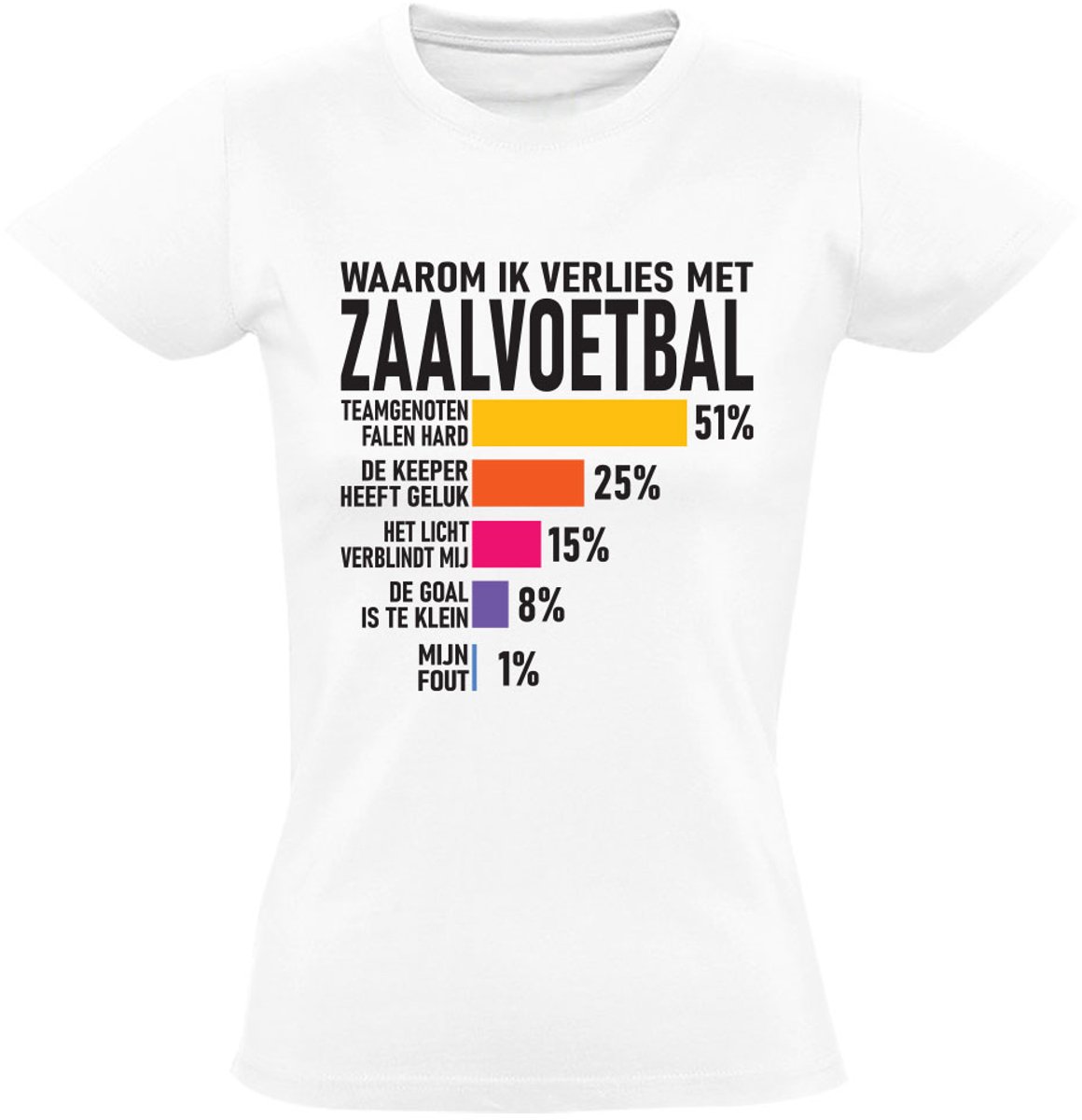 Zaalvoetbal Dames T-shirt - Grappig Zaalvoetbal Shirt - Zaalvoetbal Cadeau
