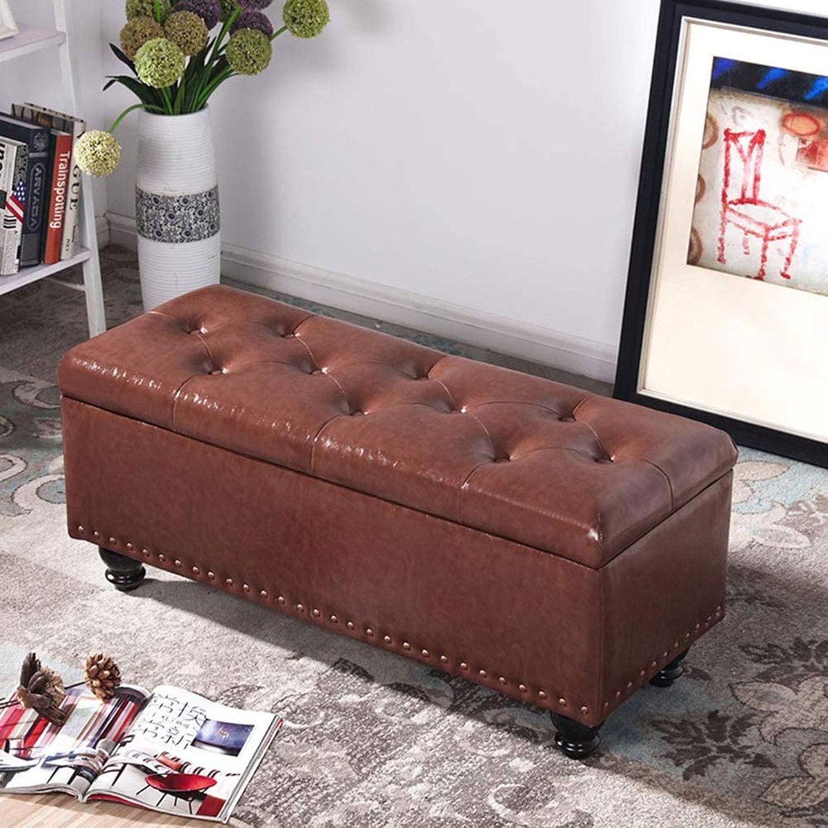 Opberg Poef - Zetel Kruk - Extra Zitplaats - Stevig Houten Frame - Diverse Maten