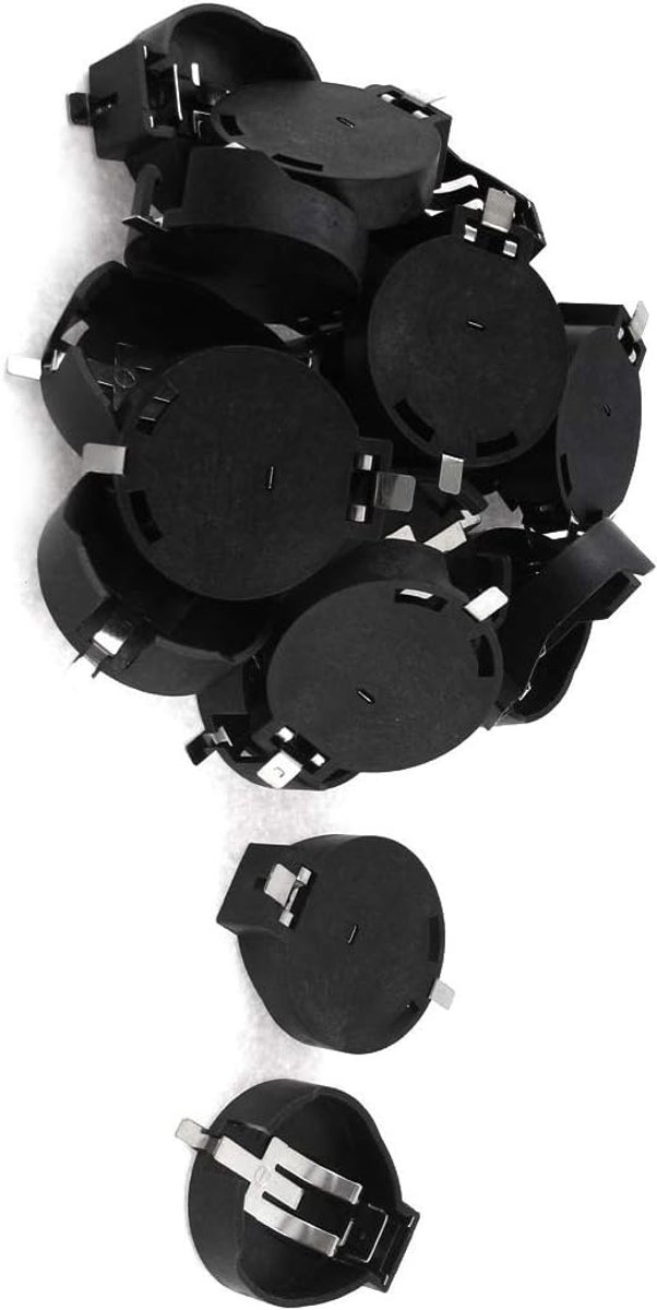 Batterij Houders - Knoopcel Cases - Elektronica Projecten - 2 Aansluitingen - Zwart