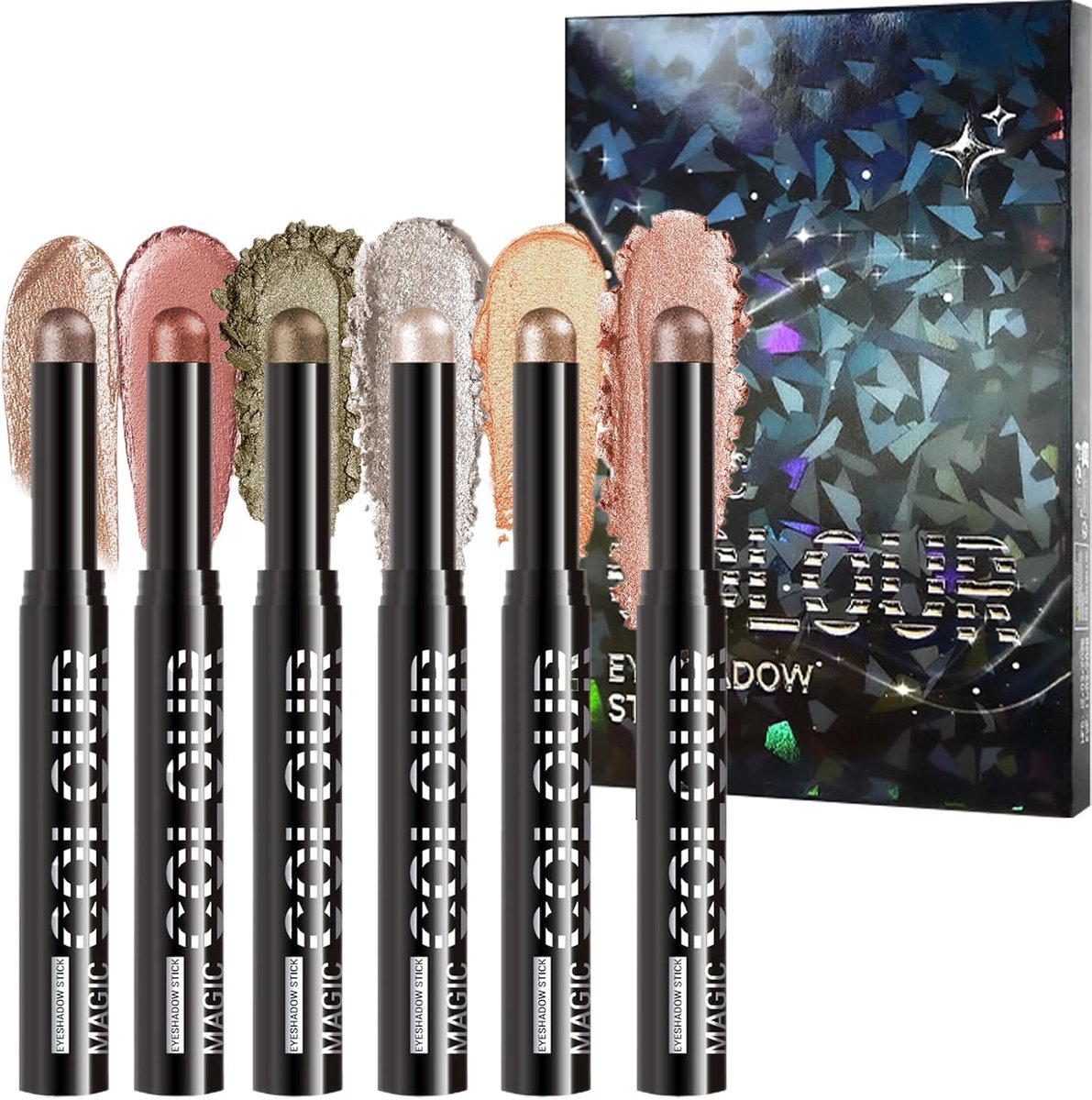 Oogschaduw Stift Set - Crayon Pen - Dagelijkse Make-up - Zes Kleuren - Matte Glans
