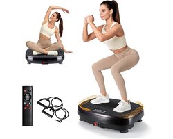 NETTLIFE Trilplaat voor Thuis Met Trainingsbanden – 199 Intensiteitsniveaus – 5 Trainingsprogramma’s – Trilbord voor Volledige Lichaamstraining