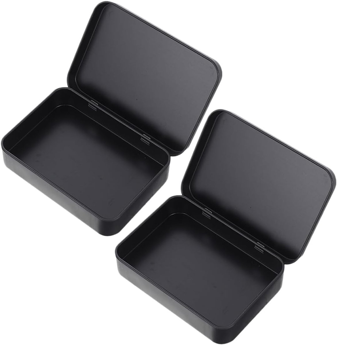 Kaartenbakken Set - Opbergdozen - Kaartspel Opslag - Stevig IJzer Materiaal - 10x7x2cm - Zwart
