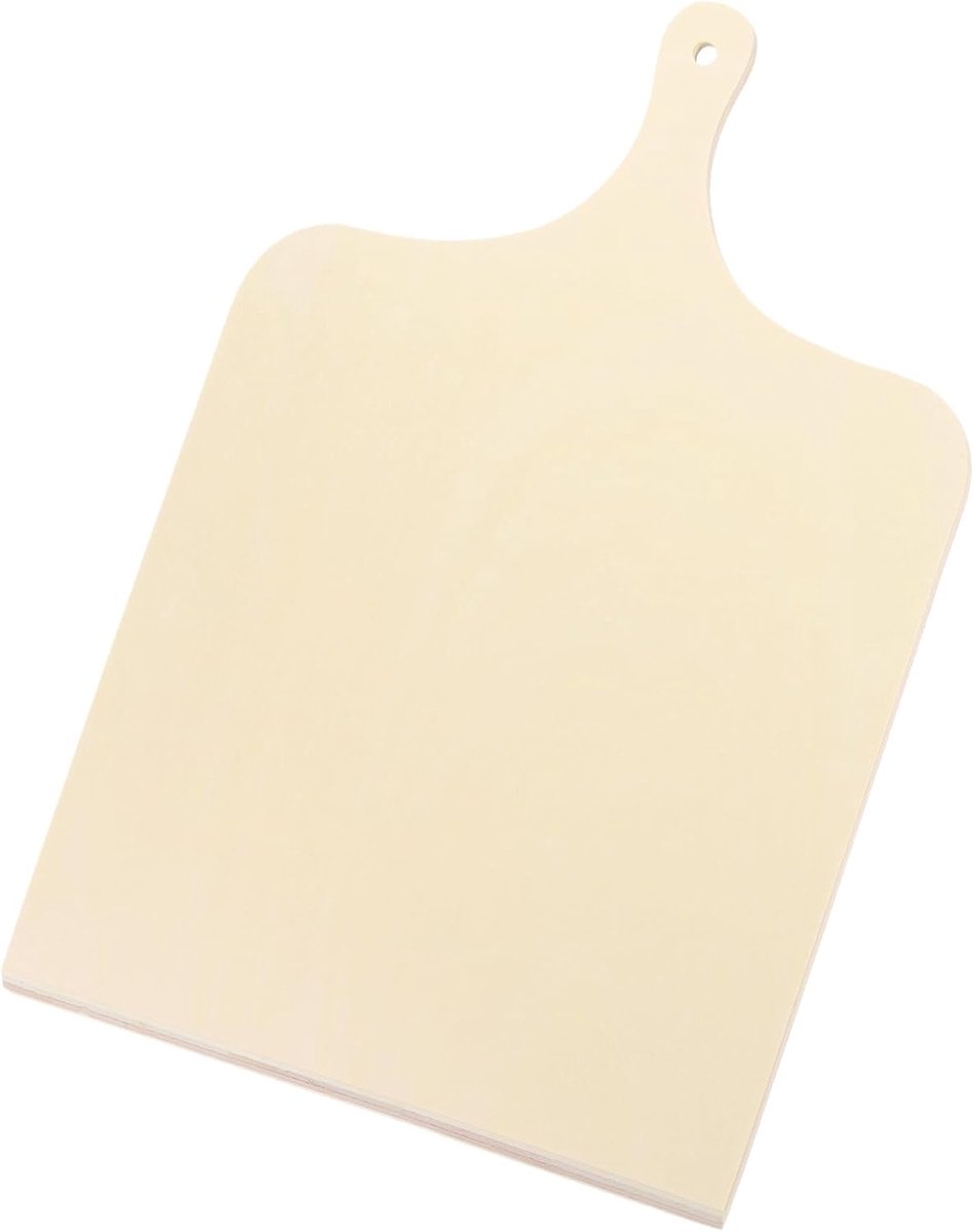 Pizzabret Hout - Pizzaschep Keukengerei - Pizza Bakken Oven - Natuurlijk Berkenhout Vlak - 38x26cm - Houtkleur
