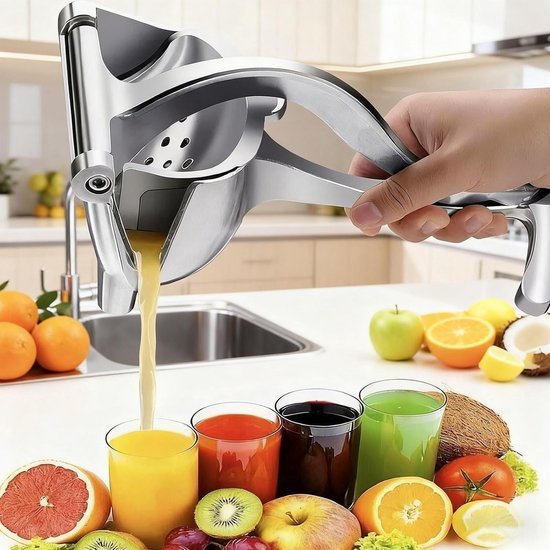 Handmatige Sapcentrifuge - Keukenpers Fruit - Vers Sap Maken - Roestvrij Staal - 217 x 128 cm - Zilver — afbeelding 3