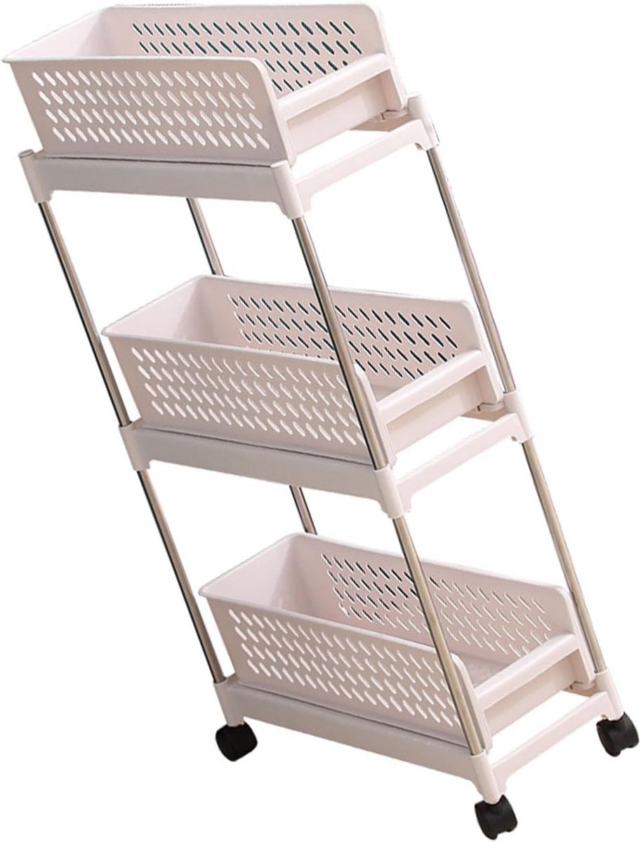 Opbergkar - Opbergrek Trolley - Ruimte Besparen - Verstelbaar Uittrekbaar - 47x29x17 cm