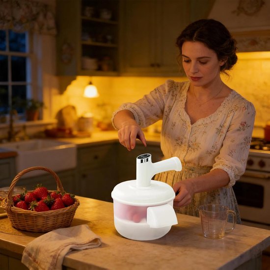 Fruit Schilmachine - Automatische Peller - Vruchten Voorbereiden - Stille Werking - 20.8 x 20.8 x 25 cm - Wit — afbeelding 4