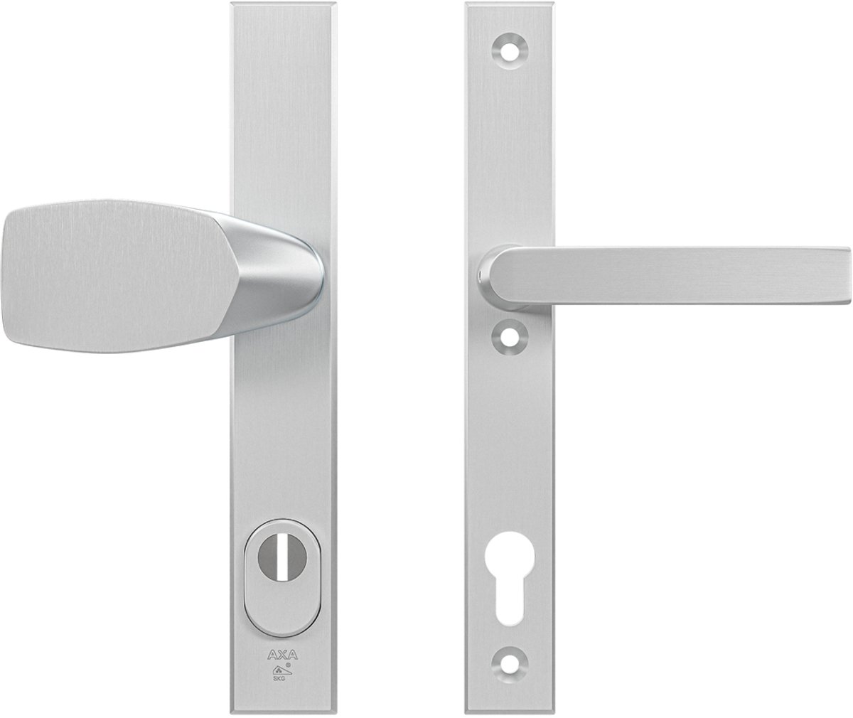 AXA Veiligheids Deurbeslag set - Edge Plus Smal - Deurkruk Aluminium - Kruk/Knop - SKG3 - PC92 met kerntrekbeveiliging - Schild