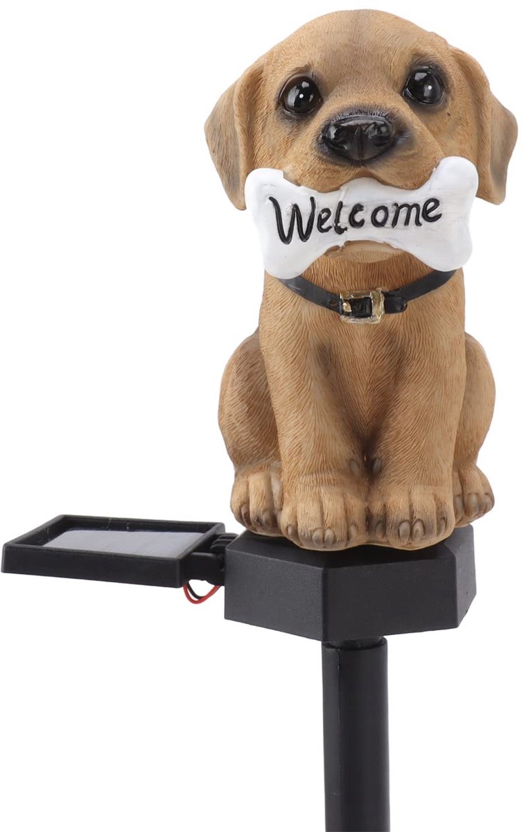 Allecto - Zonne-landschapslicht - Cartoon hond - Intelligent lichtgevoelig - Waterdicht ontwerp - Zonneverlichting voor tuin - Park - Gazon - Picknick