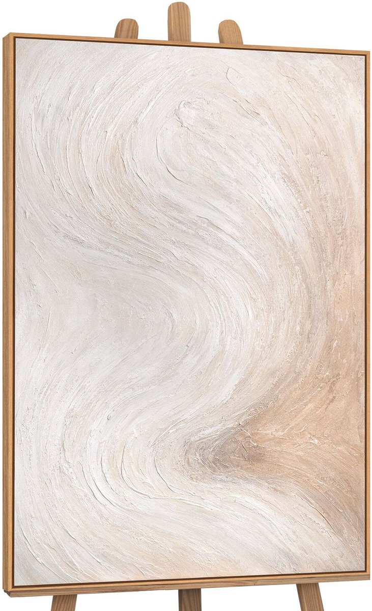 YS Canvas schilderij handgeschilderd flow of light abstract – YS-Art Gallery – Luxe wanddecoratie voor woonkamer – Modern schilderij voor slaapkamer en hal Wood