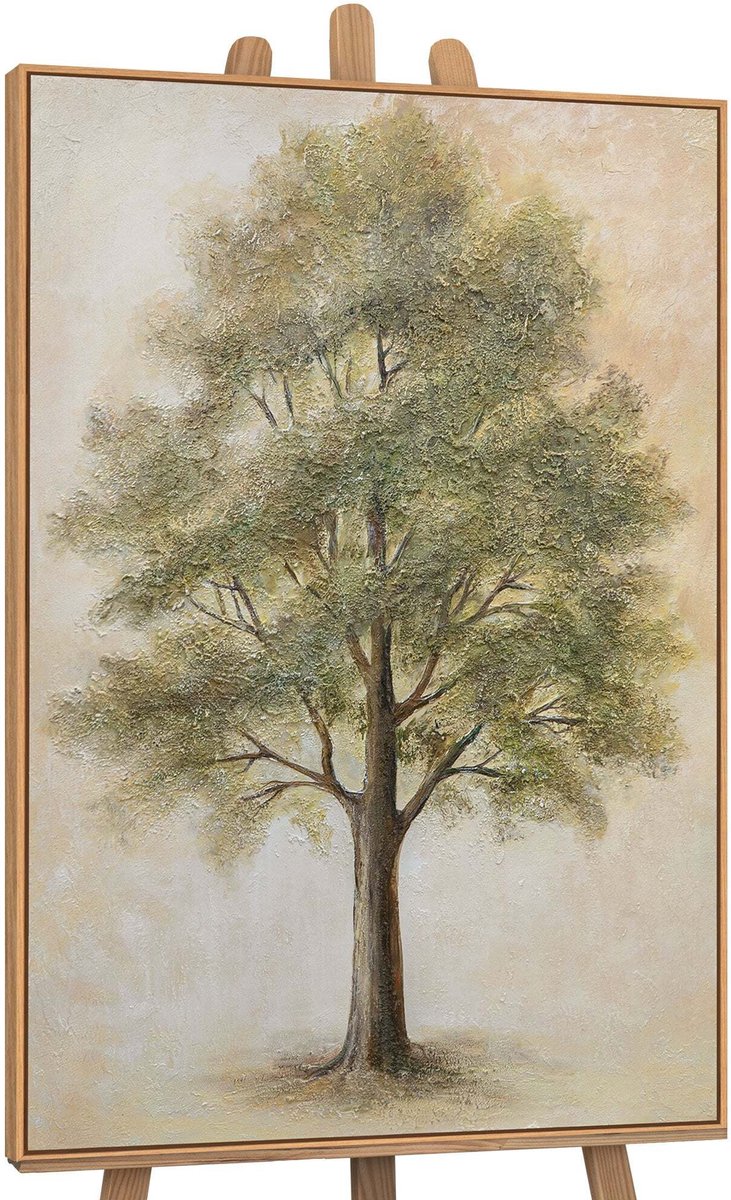 YS Canvas schilderij handgeschilderd tree of contemplation abstract – YS-Art Gallery – Luxe wanddecoratie voor woonkamer – Modern schilderij voor slaapkamer en hal Wood