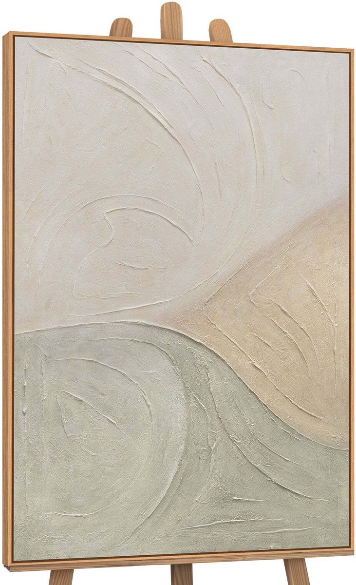 Canvas schilderij 120x80 cm handgeschilderd sporen van regen – YS-Art Gallery – Lijst: Hout – Luxe wanddecoratie