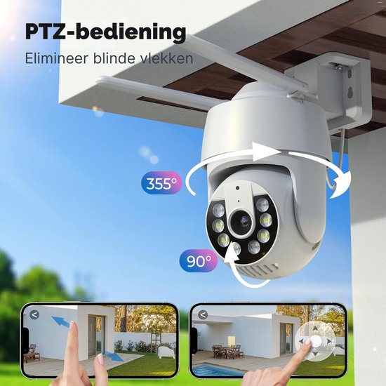 SVN® Camerabewaking Draadloos - Camera - Beveiligingscamera Draadloos Buiten - Wit - ‎17cm x 9cm x 16cm van Merkloos — afbeelding 3