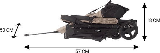 Novi Baby® Travel Go Premium Solid Sand Buggy - Geschikt vanaf circa. 6 maanden tot 22 kg - verstelbare rugleuning - Verstelbare voetensteun - Zitting ombouwbaar naar zomerzitje van Novi Baby® — afbeelding 5