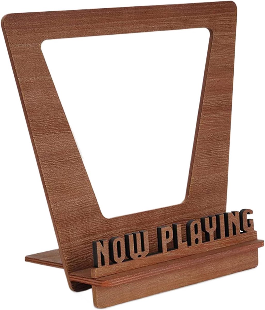 Platenhouder Hout - Vinyl Plank Hout - Muziek Collectie Tonen - Massief Houten Display - 24x14x22 cm - Natuurlijk Hout