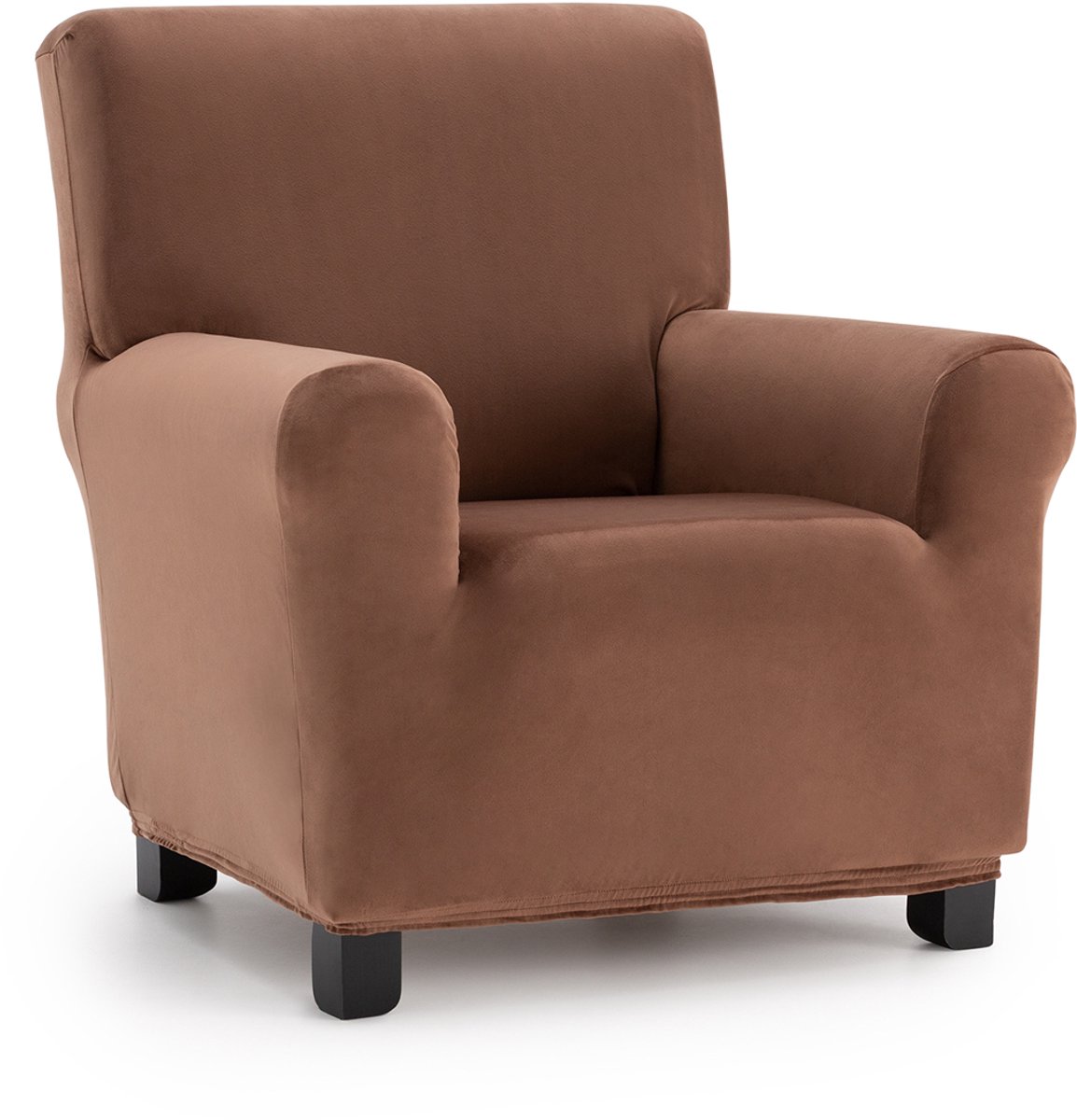 Belmarti Bellagio Velvet Stretch Fauteuilhoes 70-110 cm - Waterafstotend - Perfecte pasvorm - Zachte velvet stof - Bruin