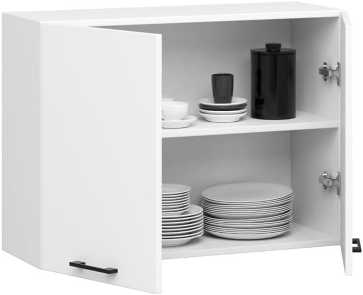 Hangende Keukenkast - Bovenkast Keuken - Keuken Opbergen - Krasbestendig Vochtwerend - 80x30x58cm - Wit