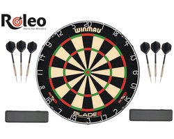 Dartset Winmau Blade 6 + 2 sets Roleo dartpijlen + 2 x Roleo dartboxen