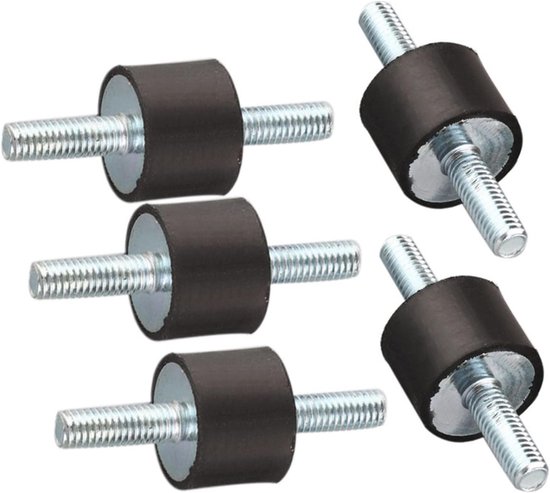 8 Stuks Rubberen Buffers M6 – Trillingsdempers 20x15 Mm, Met Verzinkte Schroefdraad, Voor Motoren, Compressoren En Waterpompen