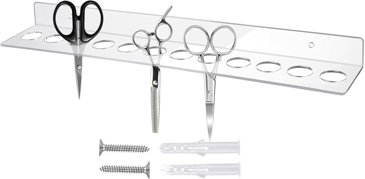 Opbergrek Scharen - Kam Organizer - Salon Werkplek - 12 Sleuven - 39cm Lengte - Transparant