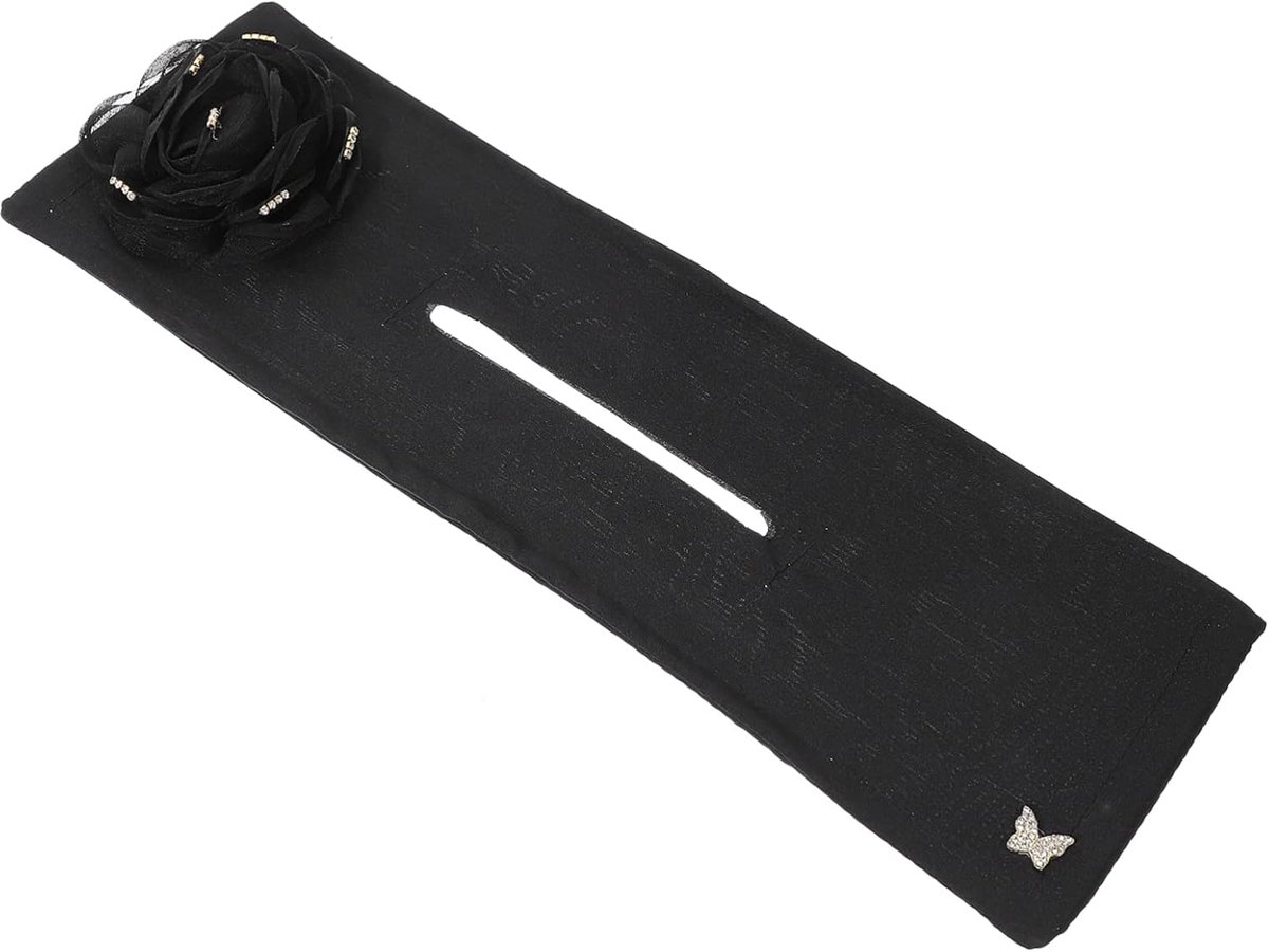 Bloemen Haardonut - Knotmaker Stijlvol - Haar Styling - Bloem Decoratie - 33 x 10.7 cm - Zwart