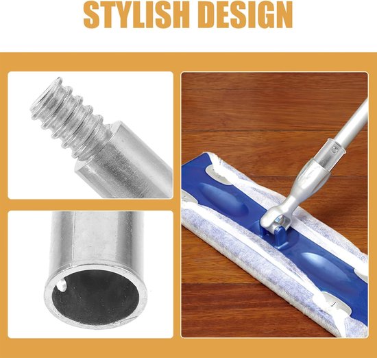 Bezemsteel Adapter - Dweilsteel Verlengstuk - Stabiele Bevestiging - Duurzaam Aluminium - 25 Mm Staaf - Zilver — afbeelding 5