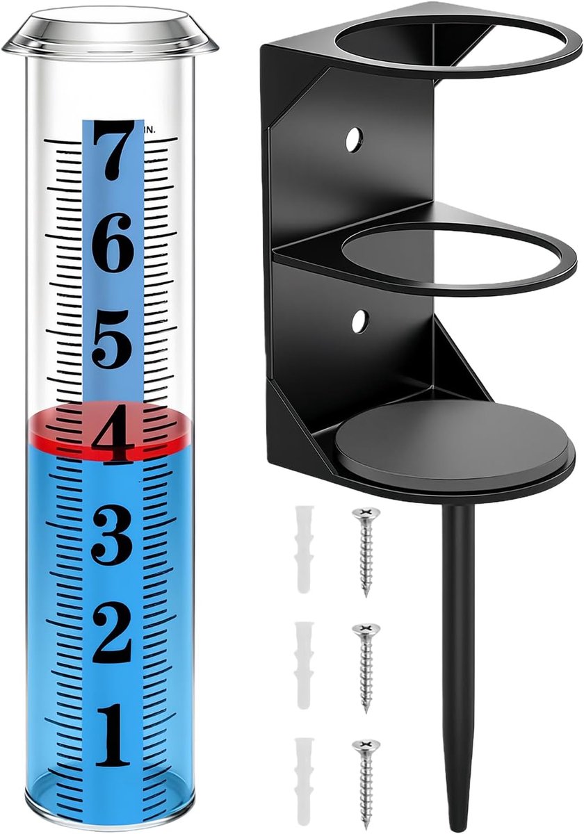Regenmeter Buiten - Neerslagmeter Tuin - Nauwkeurig Meten - Verstelbare Staak - 216 Inch