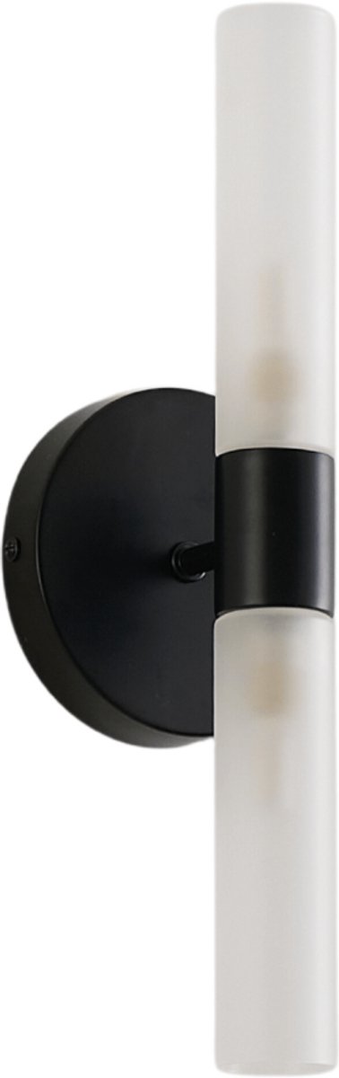 Kosilum - Loreto - Wandlamp - Zwart en Wit - Metaal en glas