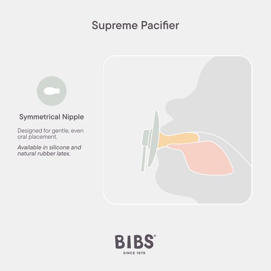BiBS - Supreme Pacifier - Stage 2 Fopspeen - 6+ maanden - 2 stuks - Ivory / Blush van BIBS — afbeelding 5