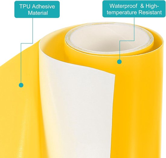 Reparatietape Set - Waterdichte Plakstrips - Opblaasbaar Repareren - Zelfklevend TPU Materiaal - 15 Meter Rol - Geel van Merkloos — afbeelding 4