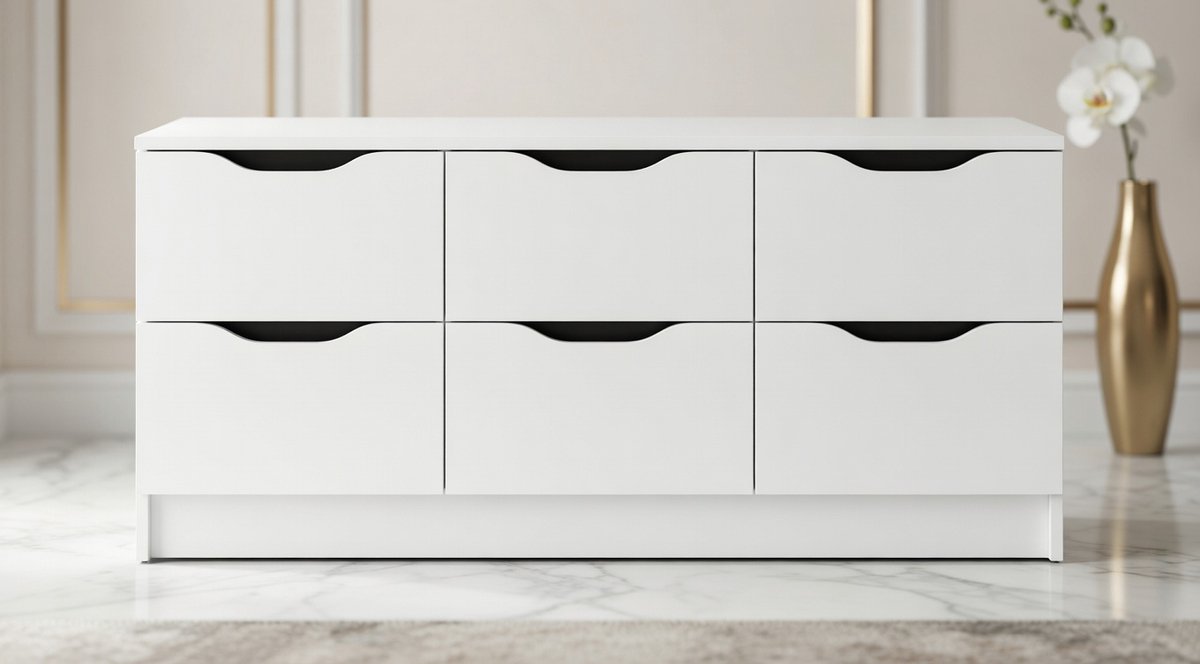 Luxe Commode met 6 Laden - Wit - Novihome