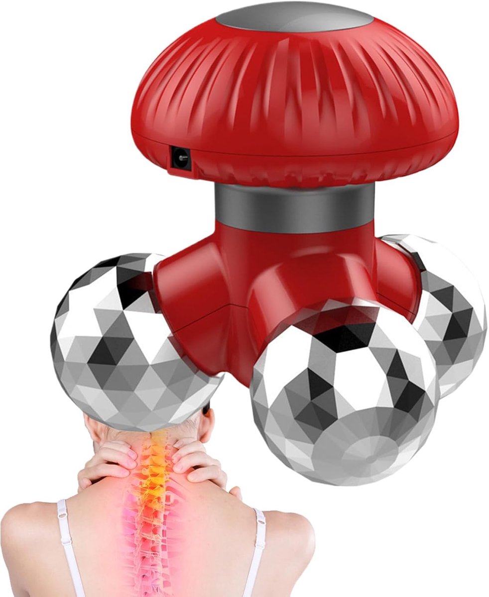 Draagbaar Massageapparaat - Spiermassager - Ontspanning Spieren - Driehoekige Vibratiemotor - 10 x 10 cm - Wit