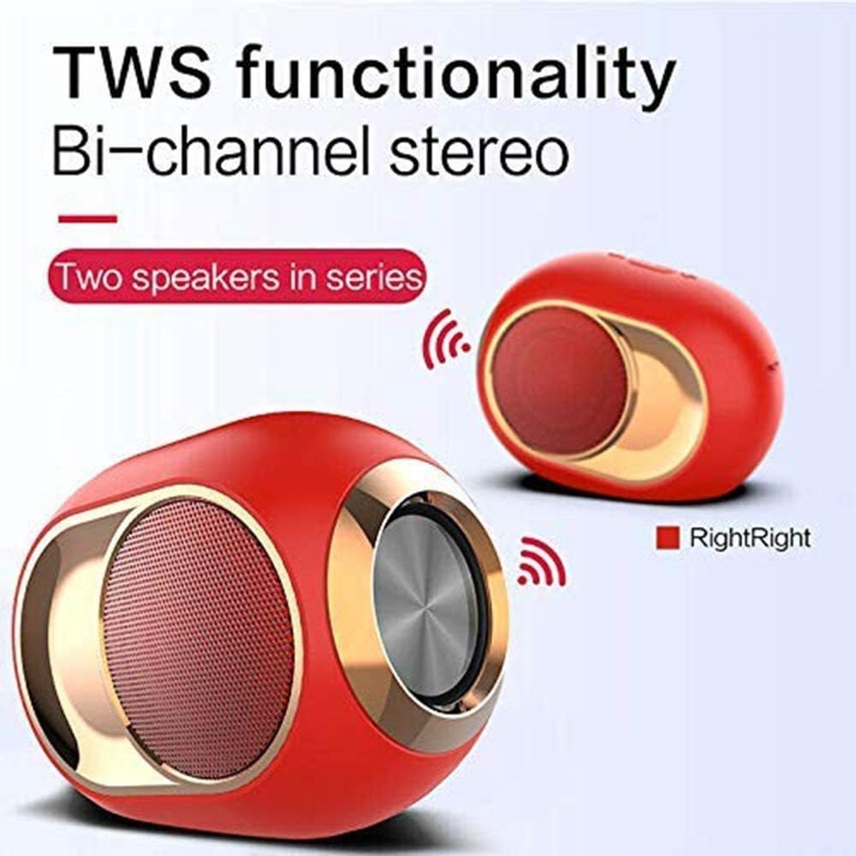 Draadloze Geluidsbox - Stereo Bluetooth Speaker - Muziek Luisteren Buiten - Krachtige Subwoofer - 108 DB - Rood