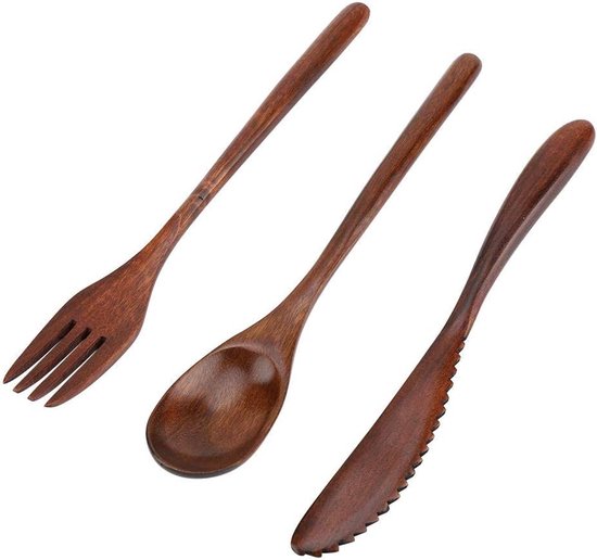 Herbruikbare Dinnerware Set - Bamboe Servies - Kamperen & Reizen - Vaatwasserbestendig - Natuurlijk — afbeelding 2