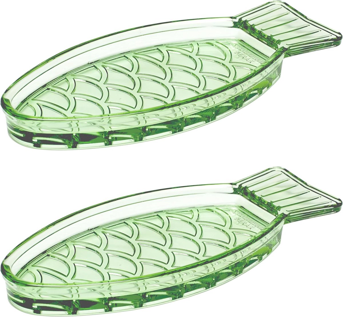 Visschotel Glas - Serveerplank - Tafeldekken - Transparant groen - 23x10cm - Groen