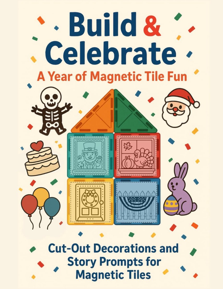Creatieve Bouwboek - Magnetische Tegel Spel - Jaarlijkse Feestdagen Decoraties - Uitknipbare Elementen - 21.59 x 0.53 x 27.94 cm