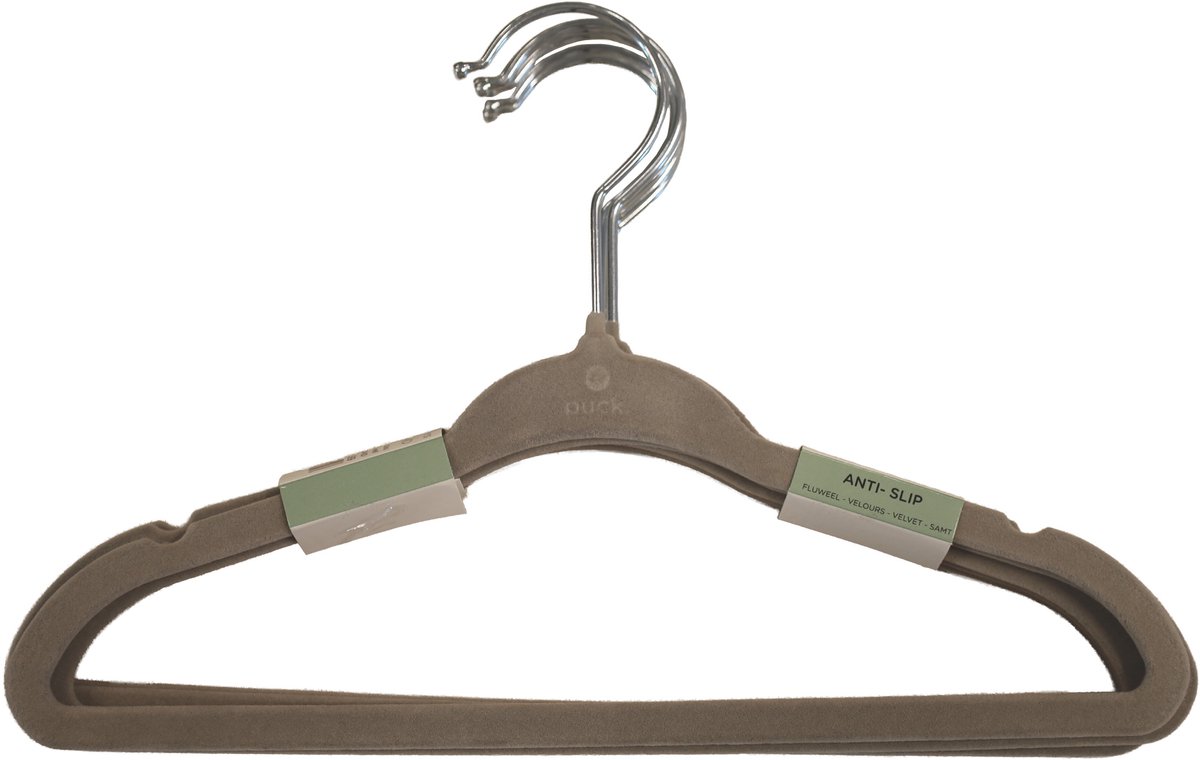Puck Kledinghanger - 6 stuks - Velours Zand