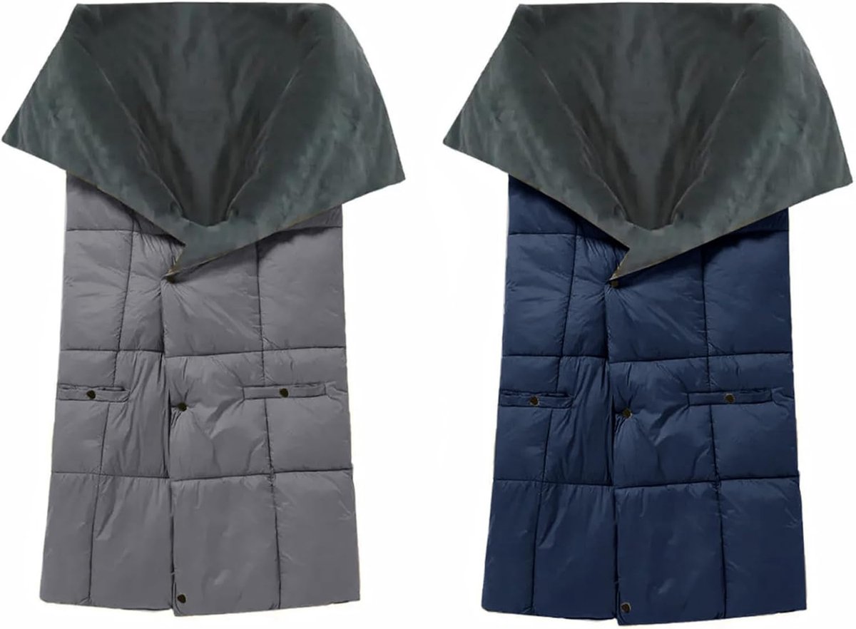 Verwarmde Deken - Verwarmingskussen Sjaal - Volledige Lichaamsverwarming - 3 Warmte-instellingen - 135 x 110 cm - Grijs Navy