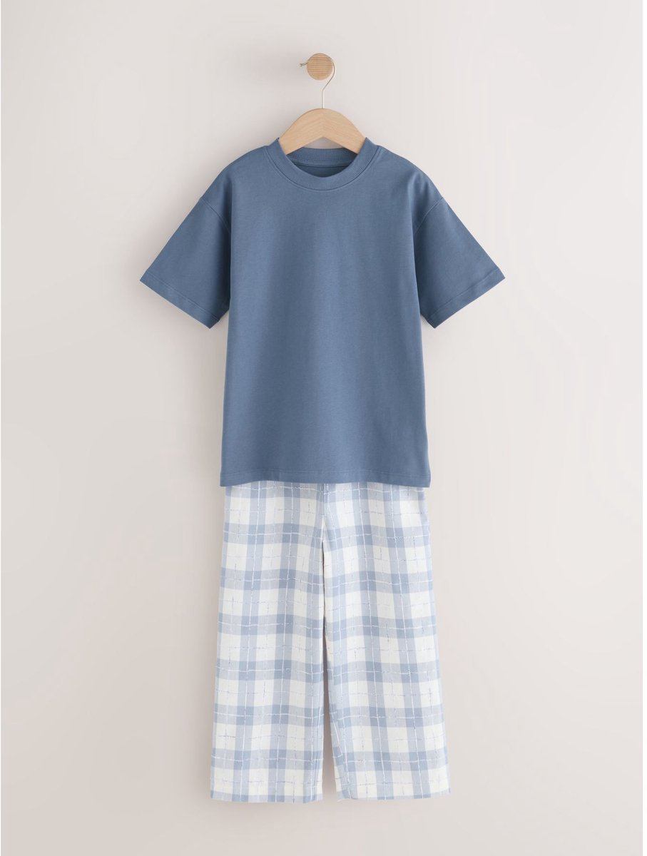 Next - Jongens - Enkele geweven geruite pyjama - Blauw
