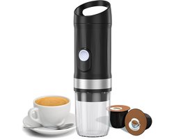 Draagbare Koffiezetter - Mini Espresso Apparaat - Koffie Onderweg - 3-in-1 Brouwer - 10x8x8 cm - Zwart