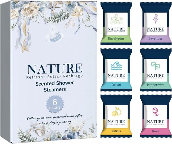 Douche Steamer Set - Geurende Tablets - Ontspannende Douche - Natuurlijke Oliën - 6 Stuks