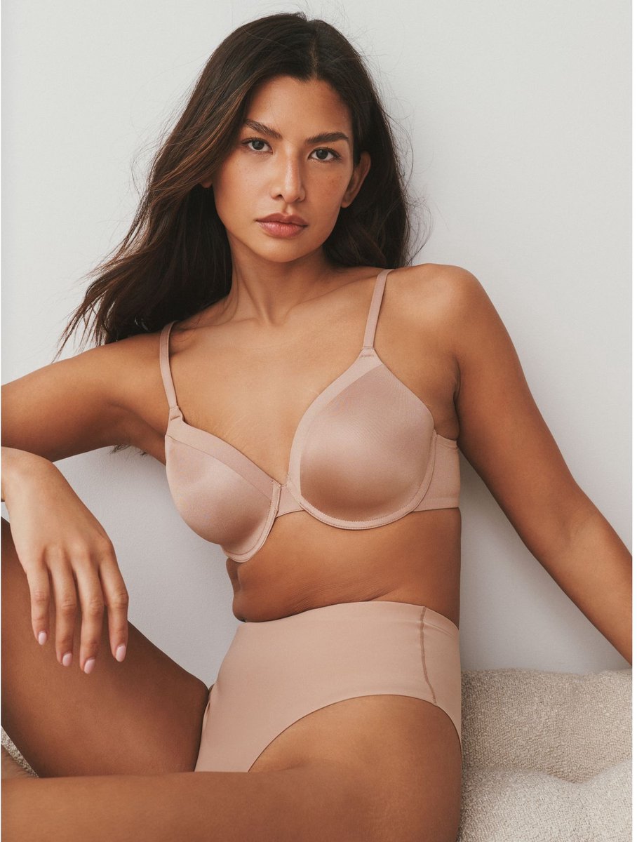 Next Dames - Set van 2 gladmakende Ultimate Comfort beha's met vullingen en hele cups - Huidkleur Praline Nude