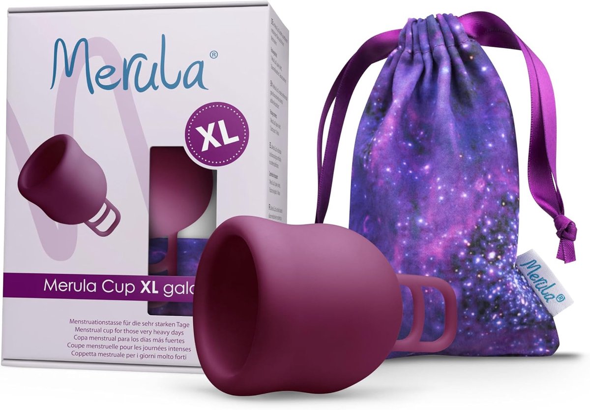 Menstruatiecup XL - Menstruatie cup - Sterke dagen - Extra grote inhoud - 46 x 46 x 72 cm - Paars