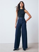 Next - Dames - High Rise FlexiFit Stretch Pull On Wide Leg Jeans - Blauw